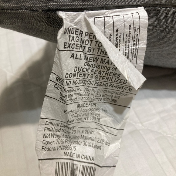 Rae Dunn Live Simply Decorative Throw Pillow - Gray linen with white lettering - Picture 6 of 8